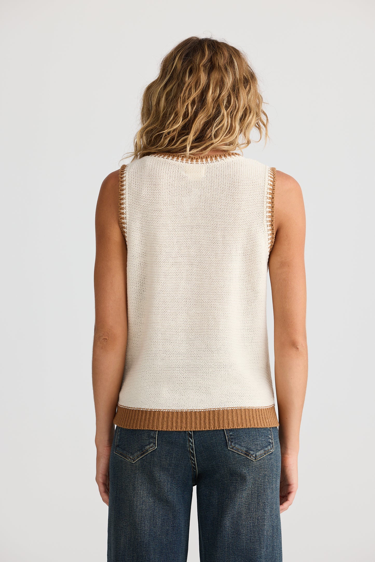 Talisman Dream Catcher Knit Tank - Natural W Tan
