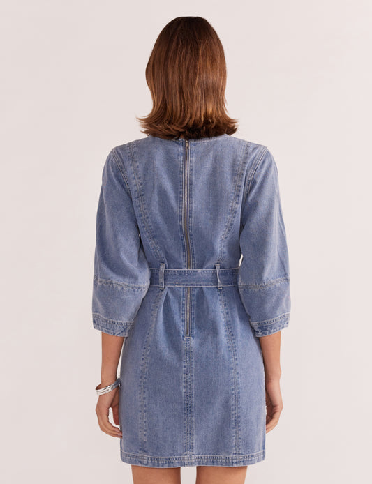 Staple Nina Denim Dress -Vintage Blue