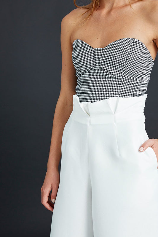 Houndstooth Check Bustier