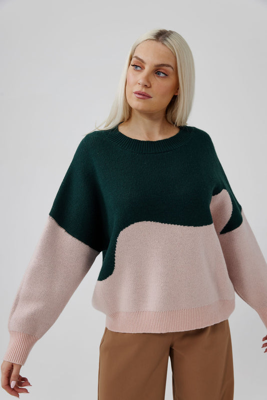 Daisy Says-Motivate Knit- Fairy Floss and Forest Green