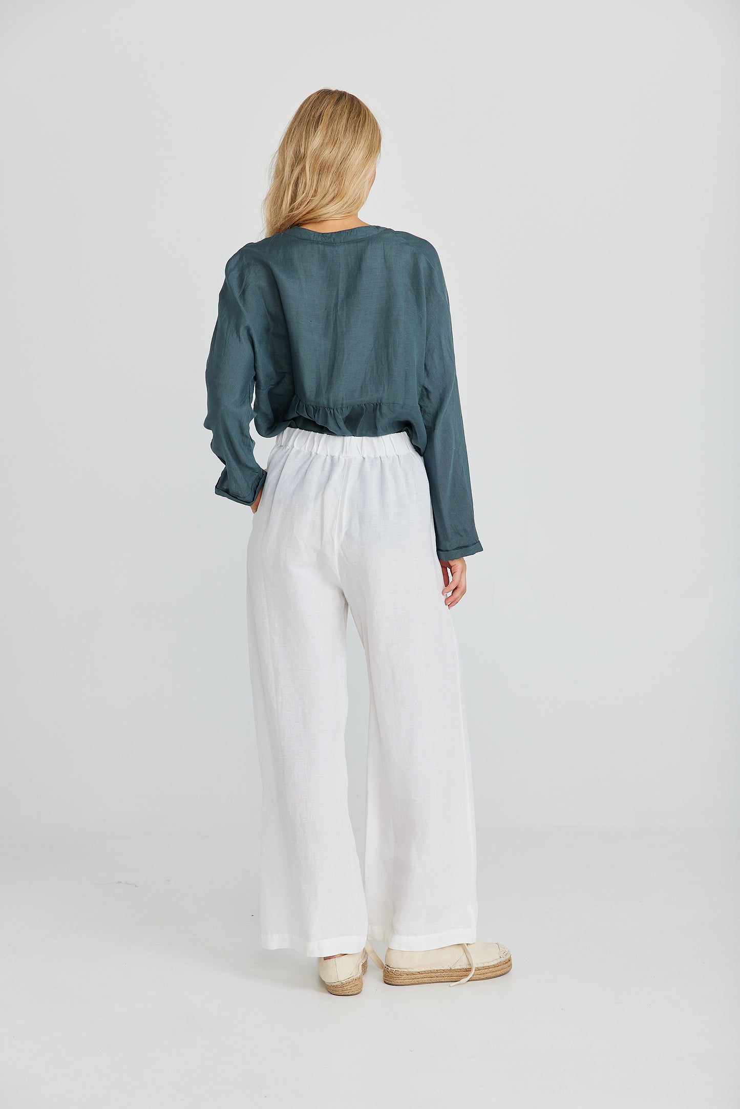 The Shanty Dickens Pants - White Linen