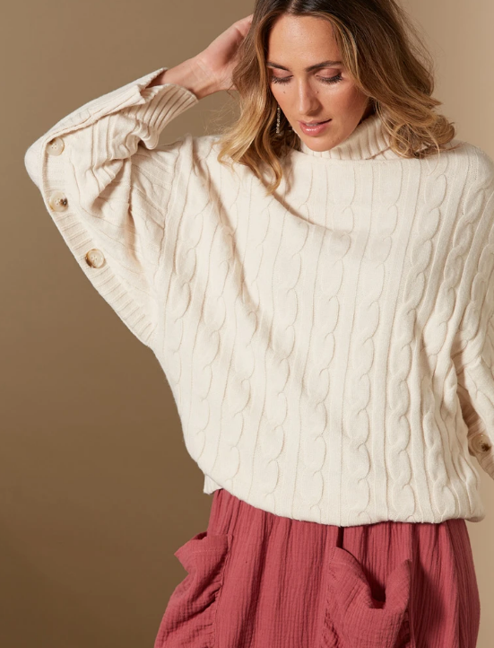 isle of mine Clarity Cable Knit - Cream